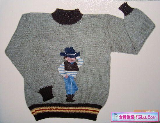 棒针编织图解  [童装]来几款男宝宝毛衣的作品图        秦丽鹃