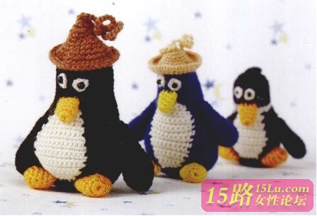 转载玩偶毛线编织企鹅的方法