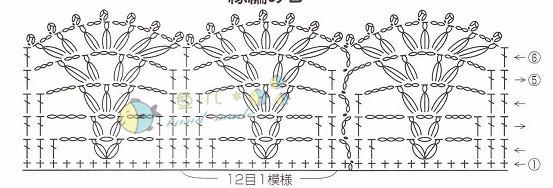 女童假领子叶子花套头毛衣编织图解,教程