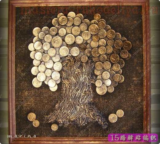 马上有钱:布料绳 硬币制作的手工摇钱树壁挂