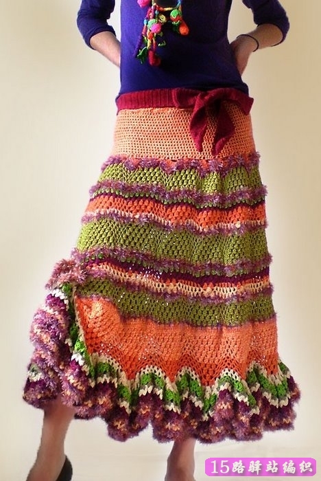 国外毛线编织的美丽裙子款式图片大全