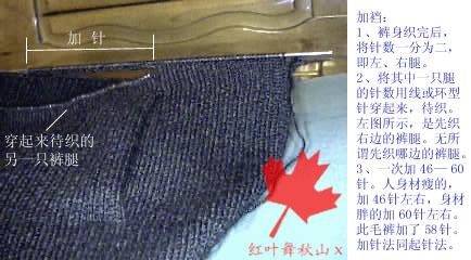 毛裤的织法:成年男士毛裤编织教程