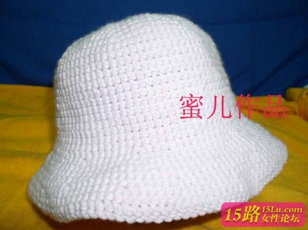 帽子的钩法图解:粉粉带帽檐的帽子