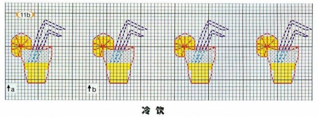 儿童毛衣配色图案:帆船图,冷饮图,海滨图