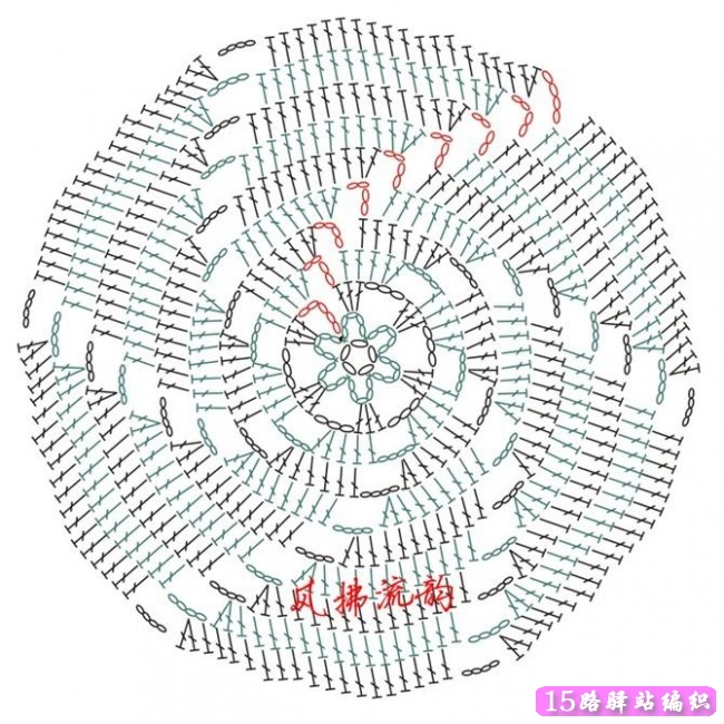 风车衣单元花钩法图解,和一线连教程