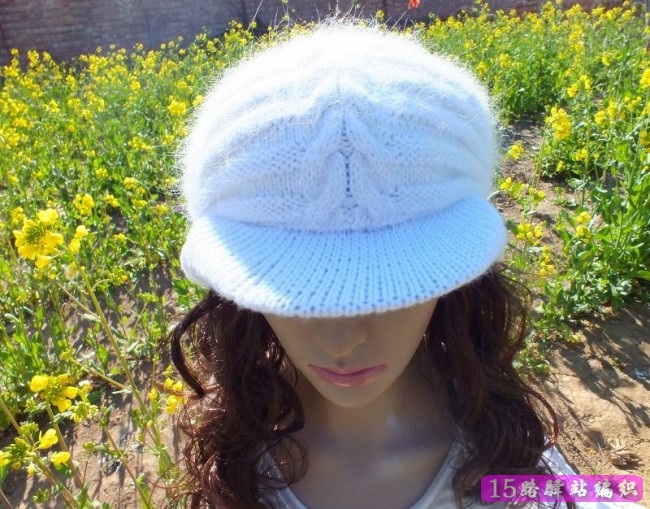 时尚带帽檐女士帽子的织法视频,教编织女士毛线帽子