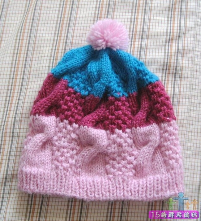 麻花和双渔网针帽子的织法、花样教程|棒针编