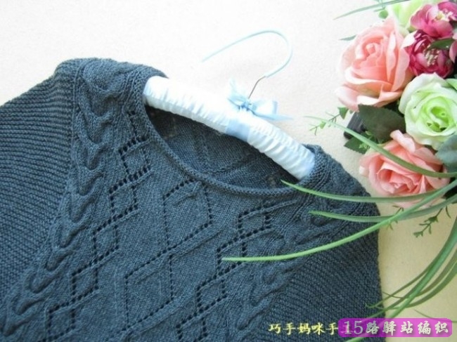 巧手妈咪手工编织毛衣:灰色短款短袖毛衣织法
