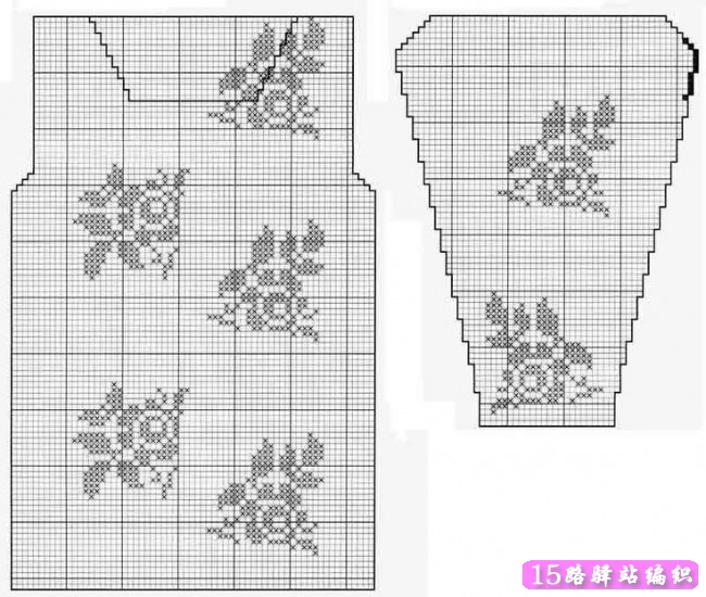 多件魅力的方格镂空花钩衣图解