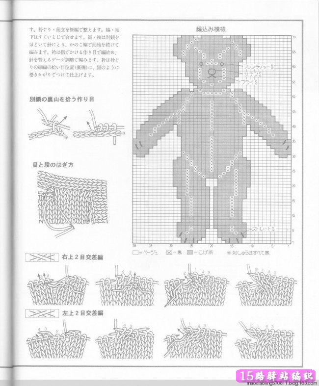 各种各样泰迪熊图案的儿童毛衣编织款式|棒针编织图解