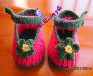 宝宝系带鞋的织法教程